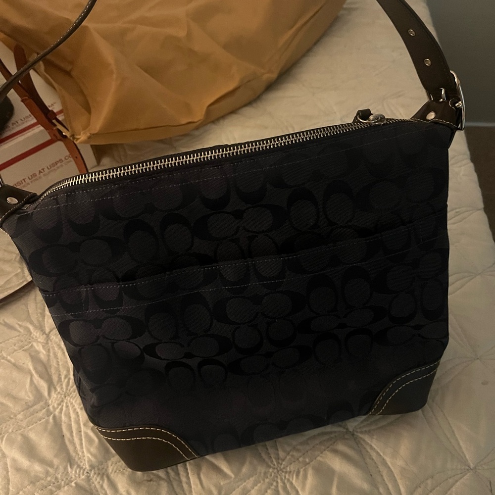 Coach, navy blue shoulder bag